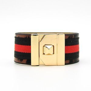 U1BFB3072 Leopard Print Honey Bee Bangle Bracelet